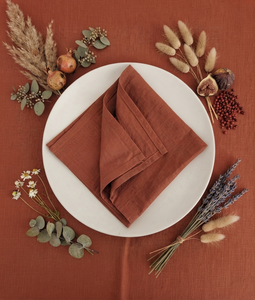 Servilleta de Mesa Cuadrada Elegante Hecha a Mano 100% Lino de Color Sólido 60x60cm con Borde Planchado para Decoración de Mesa de Boda - Product Image 5