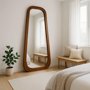 Espejo de pie con marco de madera y acabado natural para yoga y sala de fitness, ayuda a monitorizar la postura y los movimientos. - Product Image 4