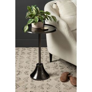 Table d'appoint contemporaine en métal avec plateau rond pour le service et comme élément décoratif élégant pour le salon - Product Image 6