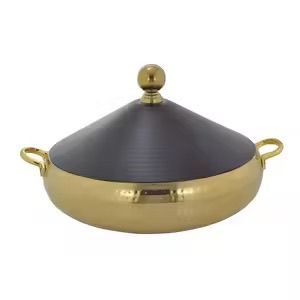 Artisan Hammered Copper Casserole Premium Food Warmers 3-Piece <b>Buffet</b> <b>Server</b> Set with Modern Matte Black Decorative Lids - Product Image 6