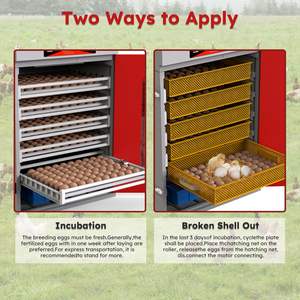 Incubateur commercial à 400 œufs avec contrôle automatique de la température et de l'humidité, grande capacité, couveuse numérique pour volailles - Product Image 5