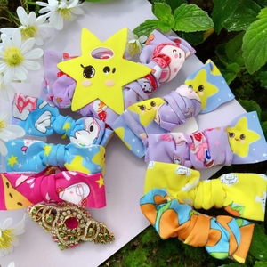Cute Fabric Hair Clips for Girls-Star Flower & Cartoon Designs - Product Image 3