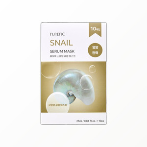 แผ่นมาส์กหน้าเกาหลี K-Beauty Purepik Snail Serum Mask 10 แผ่น ผลิตในเกาหลี บำรุงผิวหน้า - Product Image 3