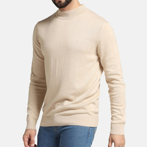 Suéter de Cuello Alto para Hombre, 100% Algodón, Color Sólido, Manga Larga, Tejido Transpirable, Logotipo Frontal, Ropa de Invierno - Product Image 6