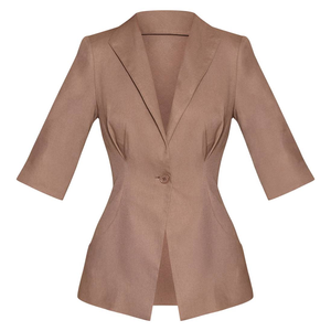 Blazer femme grande taille 2026 OEM, col en V profond, coupe ajustée, un bouton, veste de costume de bureau, mode, vente en gros, vêtements formels personnalisés - Product Image 3