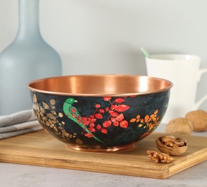 Taza de Cobre GLOSSY TOUCH ART Parrots of the Night Meena - Portátil para Uso Doméstico Contemporáneo - Product Image 1