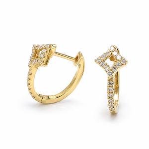 Pendientes de Aro Hechos a Mano con Diamantes Naturales y Baño de Oro de 10K, Diseño Elegante y Moderno para Uso Diario, Joyería para Mujer, Ideal para Fiestas - Product Image 1