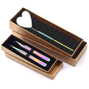 Pince à épiler pour extensions de cils en acier inoxydable antistatique et durable de la série Master, avec miroir et emballage en boîte, conçue avec précision - Product Image 1