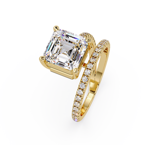 Premium Asscher Cut Solitaire Lab Grown Diamond <b>Ring</b> IGI Certified 1CT 2CT 3CT <b>Open</b> Wrap <b>Ring</b> for Women's Wedding Band <b>Rings</b> - Product Image 2