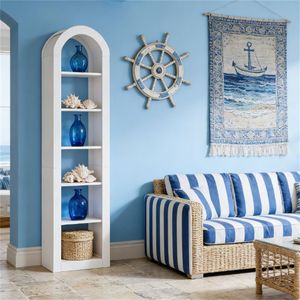 Libreria ad Arco Aperta Robusta e Naturale, Espositore per Libri - Product Image 3