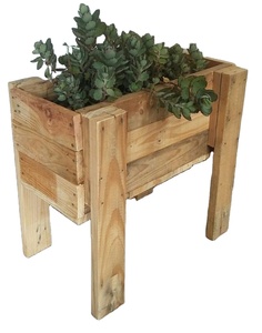 HANDICRAFTS Wooden Flowerpot Wishing Well Planter Backyard Garden Decor Creative Wooden Planters Bark Flower <b>Pots</b> Garden - Product Image 1