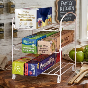 Organizador de Cocina Metálico Moderno de Tres Niveles para Envoltorios y Bolsas - Product Image 4