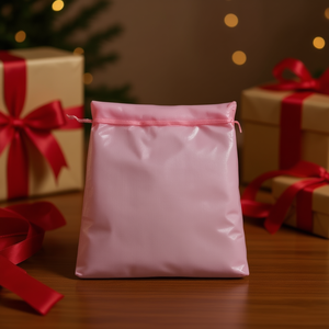 Borsa in rete con coulisse MNJ 24X28 cm, confezione regalo rosa, set da 12 pezzi - Product Image 3