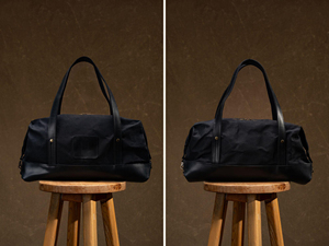 Sac de voyage en toile et cuir véritable avec logo personnalisé, imperméable, vintage, grande capacité, sac de voyage pour la nuit, LCTB-0148 - Product Image 1