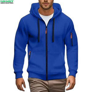 Sweat-shirt à capuche zippé bicolore pour homme, avec empiècements contrastants, en polaire multicolore, uniforme d'entraînement, veste d'extérieur - Product Image 6