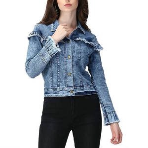 Veste d'hiver élégante pour femmes en jean pur coton avec doublure en nylon respirant, tenue imprimée au look moderne - Product Image 3