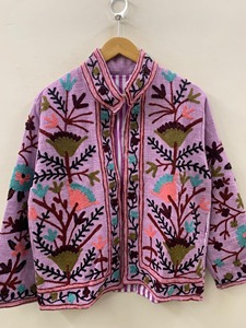Veste florale brodée bohème, veste de printemps pour femmes grandes tailles, veste courte en coton - Product Image 5