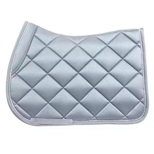 High End Satin Silk Dressage Riding <b>Equestrian</b> Saddle Pad Breathable Mesh Lining Customized Quilting Durable Design - Product Image 1