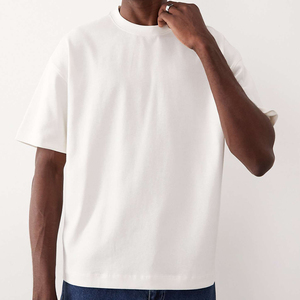 Manufacture Men's t Shirt High Quality Streetwear <b>Blank</b> T Shirt 250 Gsm Heavy <b>Weight</b> Print logo T Shirt for OEM - Product Image 4