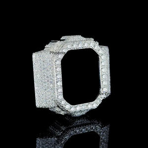 Boîtier de montre de luxe serti de diamants Moissanite, lunette de montre en diamant, bijoux Hip Hop, coque de montre personnalisée Bling - Product Image 3