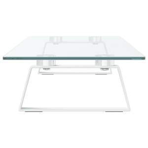 Soporte de escritorio para monitor de metal y vidrio templado, color blanco, 31.5"x7.9"x3.1" - Product Image 5
