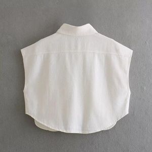 Chaleco Corto de Mezclilla para Mujer, Sin Mangas, con Botones, Bolsillos Bonitos, Estilo Vintage, Casual, Verano, Primavera, Ecológico, Transpirable - Product Image 4