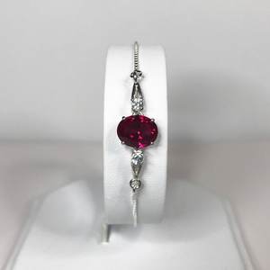 Pulsera de Plata de Ley con Dijes de Rubí, Ajustable, de Lujo, con Piedra de Nacimiento de Julio, Regalo de Joyería para Mujer, Aniversario - Product Image 1