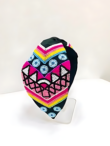 Serre-tête brodé style rétro américain pour filles et enfants, accessoire mignon et féminin, en tissu durable d'inspiration indienne - Product Image 3