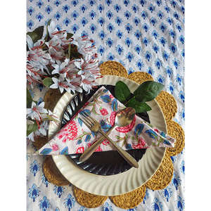 Ensemble de serviettes en coton imprimé floral fait main, linge de table réutilisable pour mariage, dîner, cuisine, fête, décoration, facile d'entretien - Product Image 3