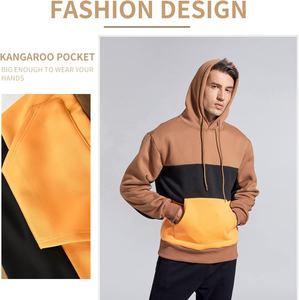 เสื้อสวมหัวขนแกะผู้ชายเสื้อกันหนาวหมวกแฟชั่นฤดูหนาวสายรัดคลุมด้วยผ้าเสื้อสเวตเตอร์บล็อกสีเสื้อกันหนาวหมวก - Product Image 6