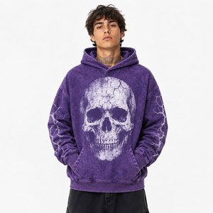 Sudadera con Capucha Oversize Roja para Hombre, con Estampado de Letras Tie-Dye, Tejido de Felpa, Ecológica, Transpirable, Estilo Casual Urbano para Verano - Product Image 5