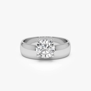 Bague de fiançailles pour femme en or jaune 1 carat, diamant rond taille brillant, qualité supérieure, certifiée IGI, VS-VVS, style luxueux - Product Image 5