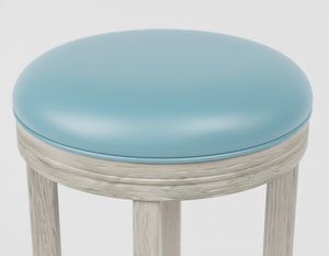 Chaise de bar contemporaine à cadre rond, tabouret de bar en bois rond robuste, base ronde moderne, tabouret de comptoir en bois d'hévéa, styles classiques - Product Image 2