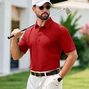 Polo de Manga Corta para Hombre con Bolsillo – Algodón Piqué, 3 Botones, Casual, Absorbe la Humedad, para Golf - Product Image 4