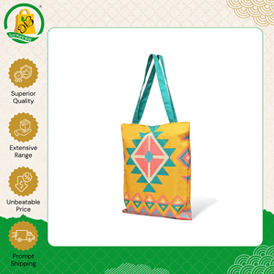 Superior Quality Made in India Wholesale Bohemian Style Promotional Cotton Canvas Shopping Mesh <b>Bags</b> with Shoulder Carry Handle - Product Image 4