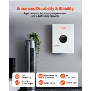 Inverter Solare Ibrido 6000W 48V 120V/240V Bifase con Regolatore Solare MPPT 120A Onda Sinusoidale Pura a Bassa Frequenza - Product Image 2