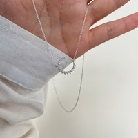 Collier tendance en argent sterling 925 avec chaîne à maillons et pendentif croissant en moissanite couleur D VVS1 pour femme, bijoux fins pour usage quotidien