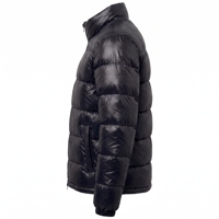 Veste matelassée en coton noir pour homme, col montant, fermeture éclair, imperméable, respirante, coupe-vent, streetwear, vêtements d'extérieur décontractés pour l'hiver