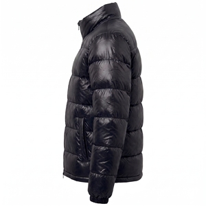 Chaqueta Acolchada de Algodón Negra para Hombre, Cuello Alto, Cierre de Cremallera, Impermeable, Transpirable, Cortavientos, Ropa de Calle Informal, Ropa de Invierno - Product Image 5