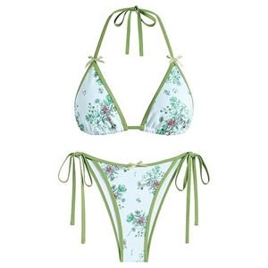Trajes de Baño de Diseño Nuevo, Conjuntos de Trajes de Baño Personalizados con Tirantes, Traje de Baño Sexy de Cintura Alta, Bikini de Color Sólido para Mujer, de Alta Calidad - Product Image 1