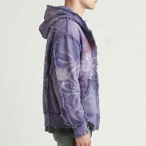 Nuevo Artículo Sudadera con Capucha Extra Grande para Hombre, Diseño Estampado Morado, Tejido Transpirable, Ropa de Otoño, Corte Regular, Bolsillo Frontal con Logotipo - Product Image 3
