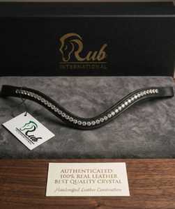 Diadema de Cuero Negro con Cristales de Lujo para Caballo |   Diadema Ecuestre Hecha a Mano |   Adornos de Pedrería Premium para Exhibición - Product Image 1
