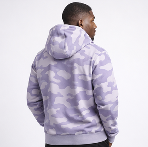 Nouveau design tendance : Sweat à capuche zippé camouflage lavande pour homme, épais et personnalisé - Product Image 3