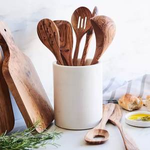 Premium Wooden Cooking Utensil Wooden <b>Salad</b> Servers Set Spatula And Fork Eco Friendly Dishwasher Safe Kitchen Utensils Set - Product Image 4