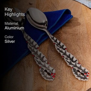 Christmas Holly Leaf Salad Serving Set – Stainless Steel Spoon & <b>Fork</b> with Decorative Holiday Handle for Dining & Gifting - Product Image 4
