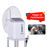 Appareil d'oxygénothérapie portable O2 hydraulique à jet de dôme blanc pour l'exfoliation du visage et le rajeunissement de la peau