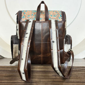 Sac à langer de voyage pour maman, grande capacité, nouveau, en cuir véritable, sac à langer organisé, rangement pour couches, sac à dos en cuir de vache - Product Image 5