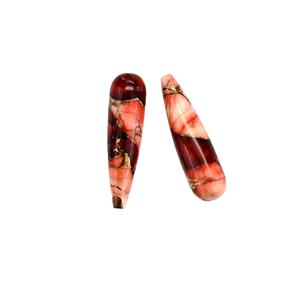 คริสตัลบำบัดคุณภาพดีที่สุด ขนาด 9x30 มม. รูปทรงหยดน้ำสีแดงกุหลาบแดงธรรมชาติ ประดับทองแดง สำหรับทำเครื่องประดับ ต่างหู ขายส่ง - Product Image 1