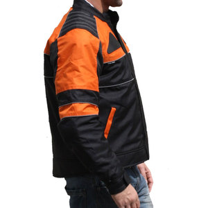 Men's Orange Black Color Blocked <b>Motorcycle</b> <b>Jacket</b> Full Sleeve Windproof All Seasons Racing Wear - Product Image 4