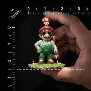 Figurine de jeu vidéo personnalisée, charme de personnage 3D en moissanite, plaqué or, argent 925, bijoux fins, accessoire cadeau - Product Image 4